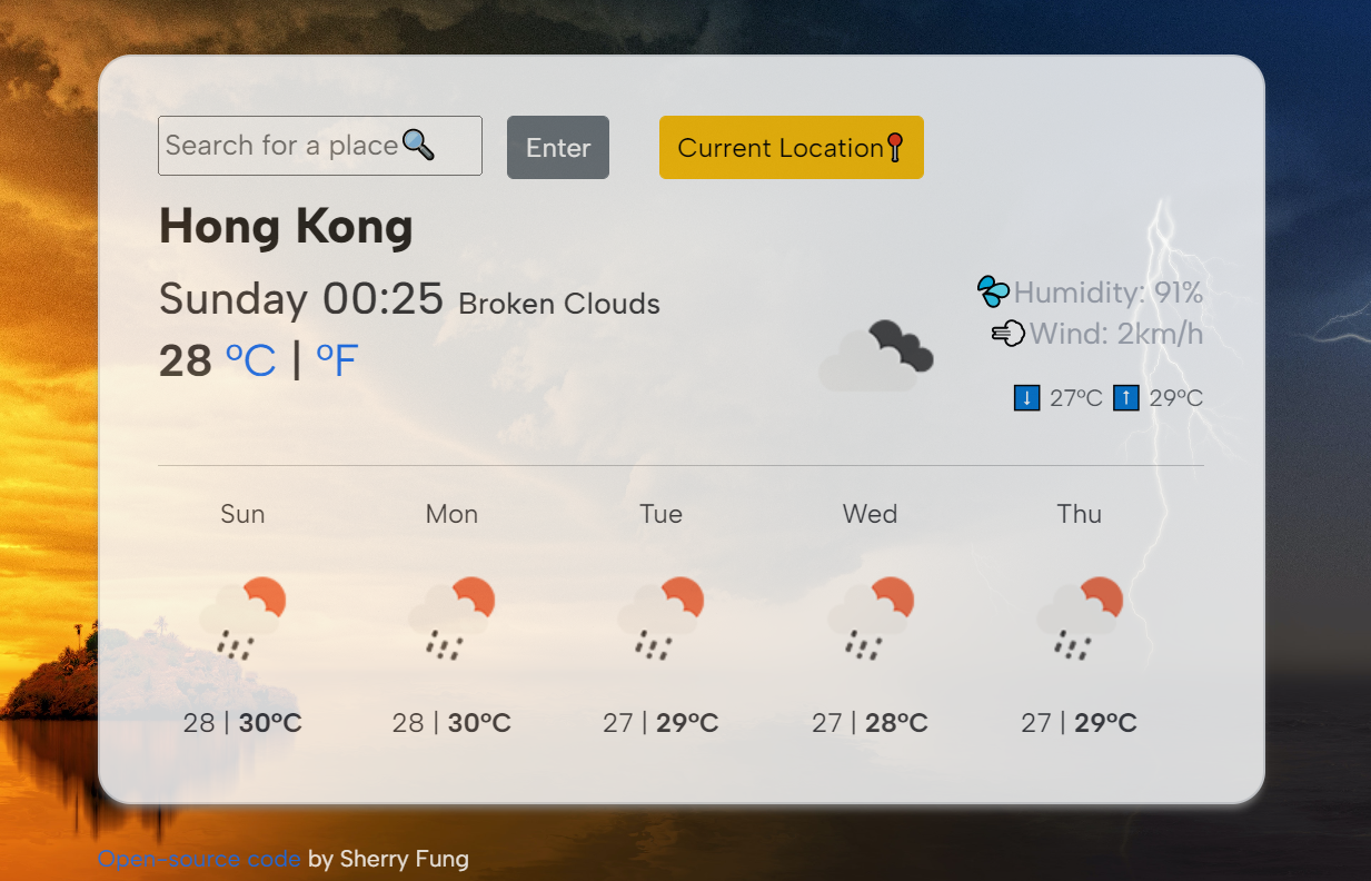 Weather app preview